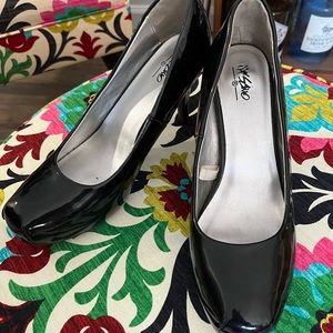 Platform Faux Patent Leather Heels